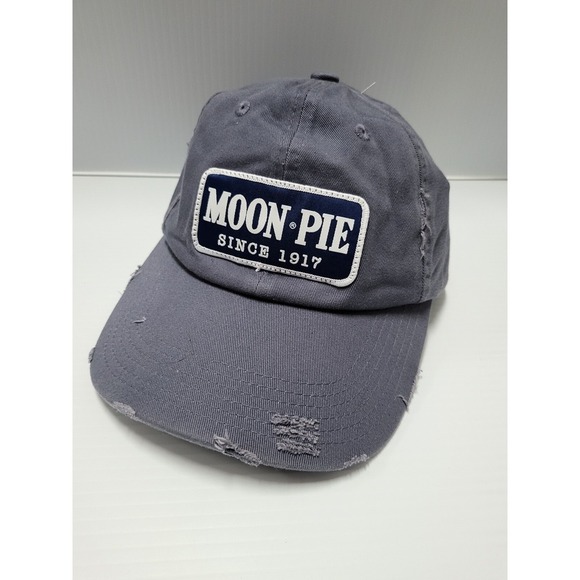Moon‎ Pie Distressed Dad Hat Baseball Cap Gray Adjustable Novelty - Picture 2 of 6